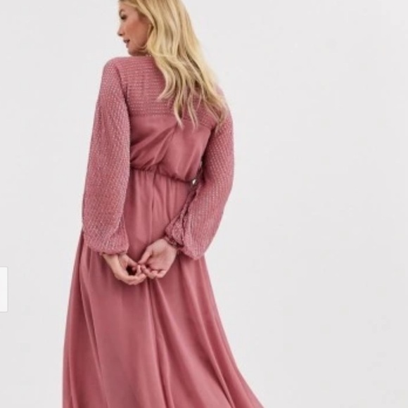 ASOS DESIGN Maternity maxi dress with linear yoke🦜 - Picture 2 of 9